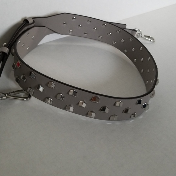 NEW Michael Kors Gray/Grey Studded Guitar Strap - Picture 4 of 4